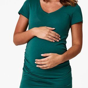 Pact Mallard Maternity Ruched V-Neck Tee